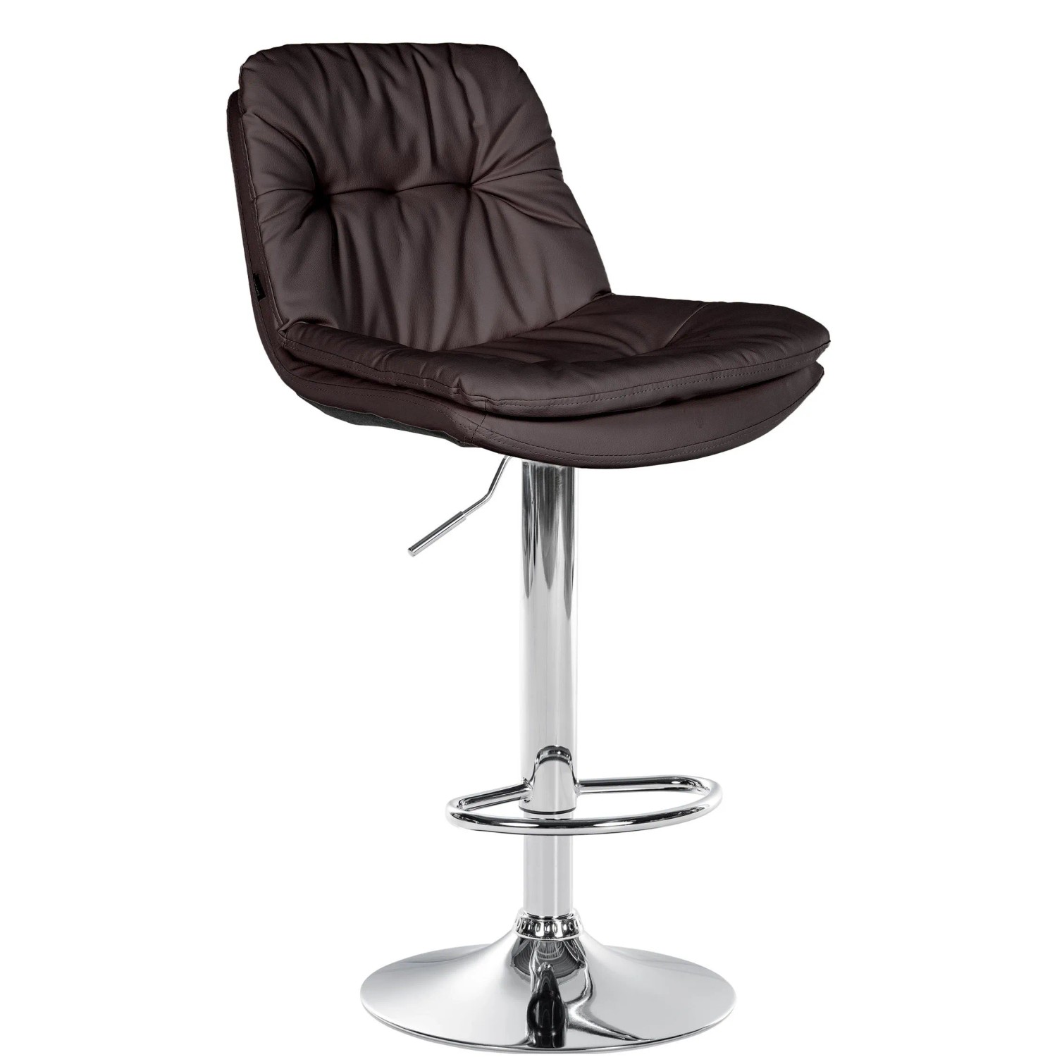DELUKE Barhocker MITUN Kunstleder Braun 46x54x92cm Silber Barstuhl Höhenverstellbar Mit Lehne Drehbar Tresenhocker Tresenstuhl