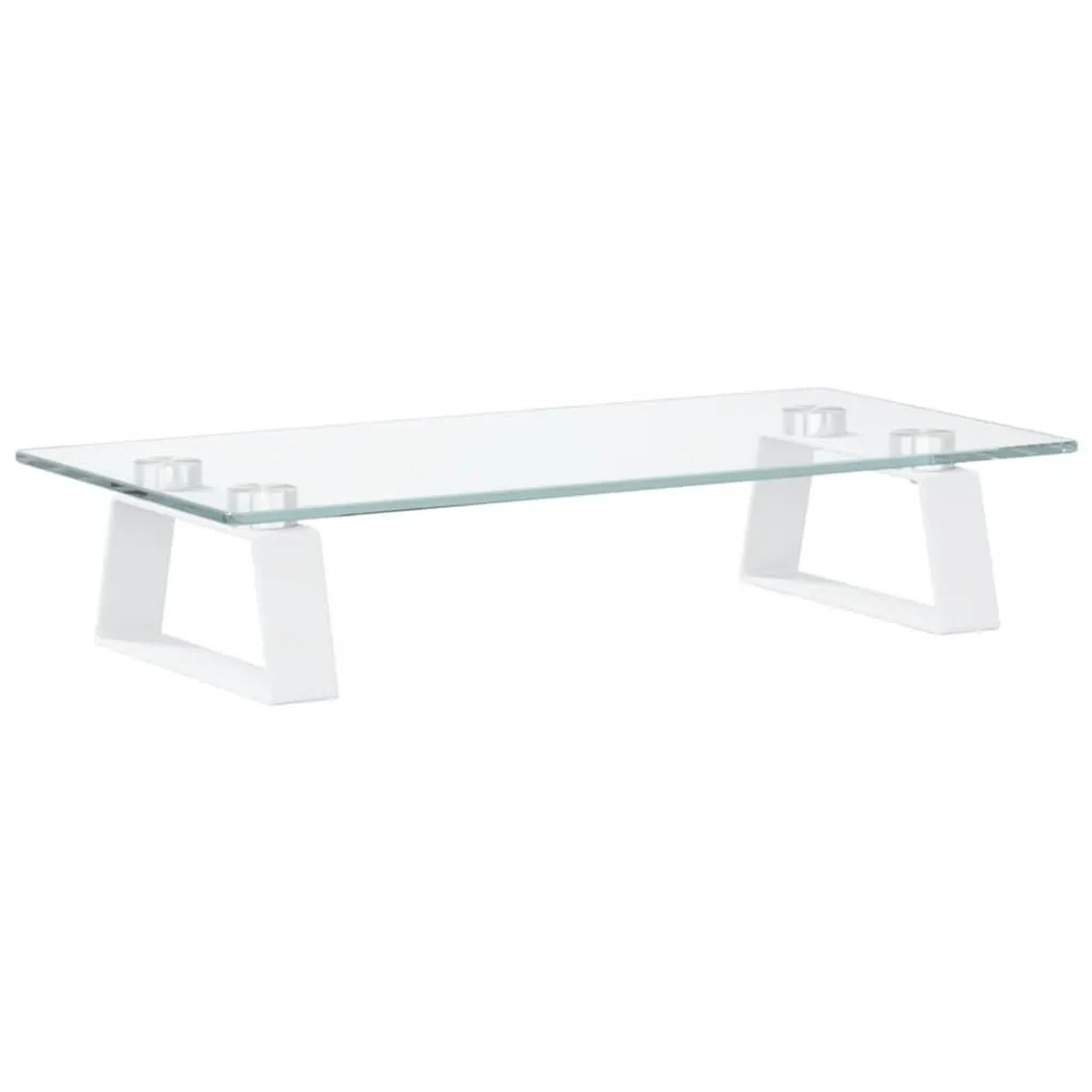 vidaXL Monitorständer Weiß 40x20x8 cm Hartglas und Metall 374215