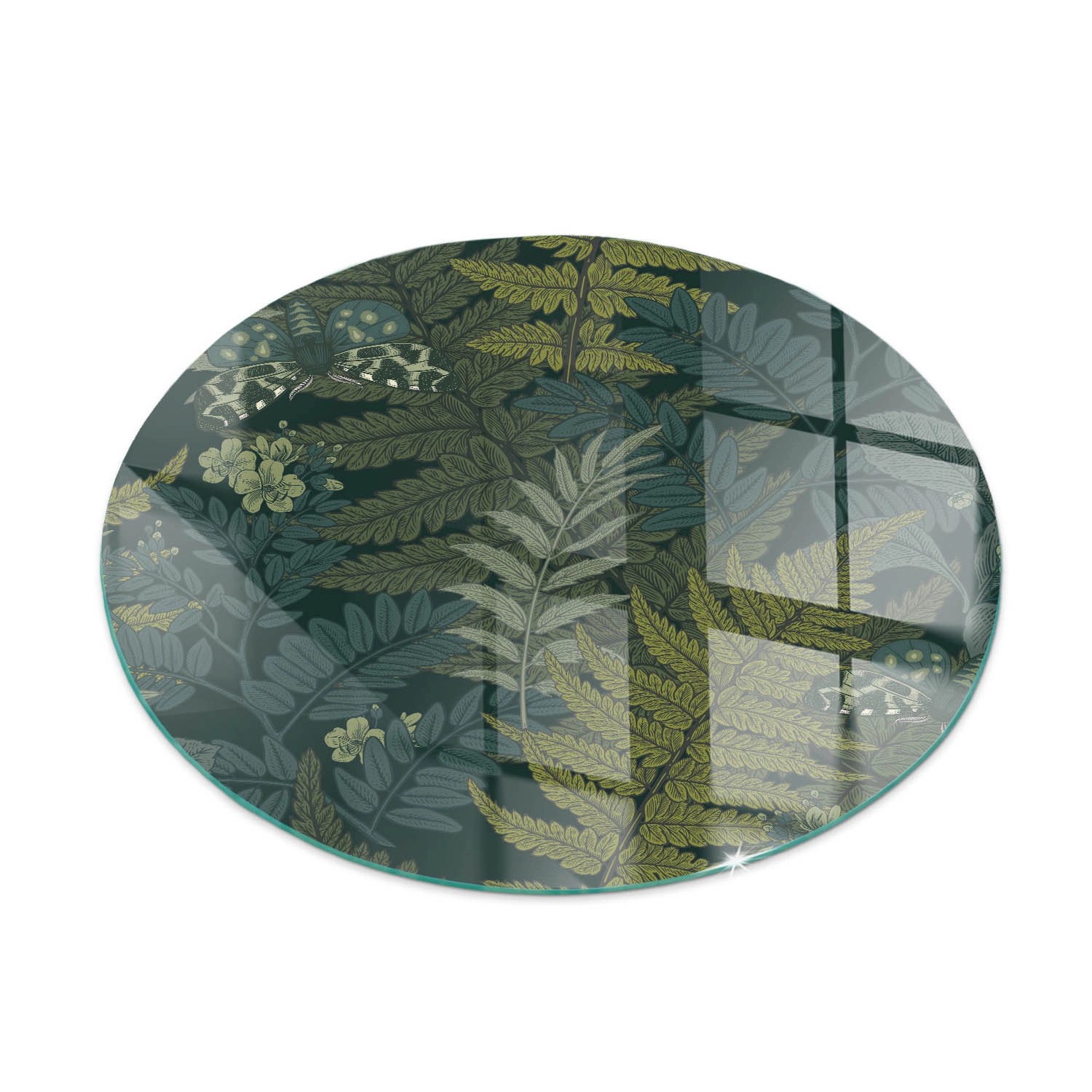 Tulup Glasplatte für Kamin Pflanzenmotive mit Schmetterlingen Kaminofen Gla günstig online kaufen