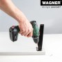 Montage eines schwarzen, matten Wagner Möbelfuß (10 cm) mit Akkuschrauber.