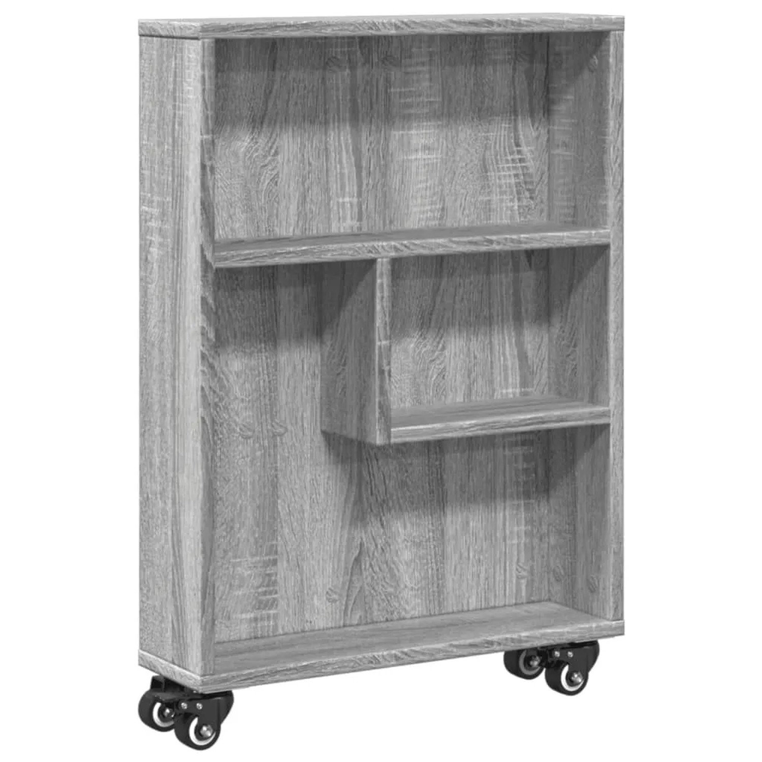 vidaXL Aufbewahrungswagen Schmal Grau Sonoma 48x13x68 cm Holzwerkstoff 855228