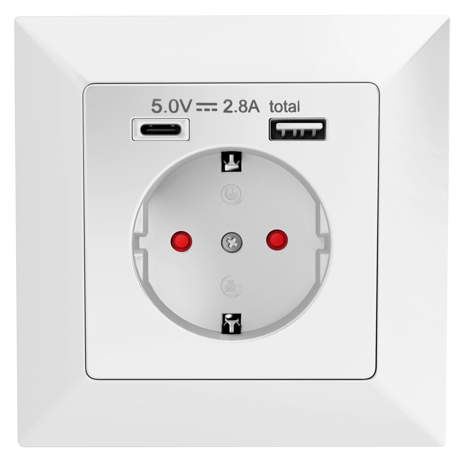 hb-digital Steckdose mit USB Unterputz Schutzkontakt 1x USB-C 1x USB-A Weiß günstig online kaufen