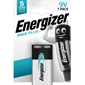 Energizer Max Plus 9V E-Block Batterie, 1 Stück. Alkali-Batterie für anspruchsvolle Geräte.