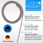 Graues Toldoro Tauwerk, 6mm Durchmesser, 10m Länge mit 4 Seilklemmen. Ideal für Sonnensegel.