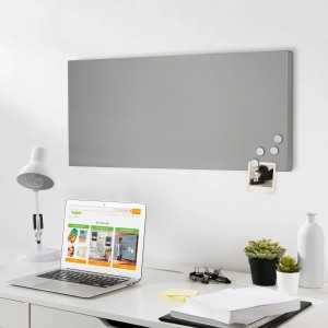 Banjado Magnettafel, 78x37cm, silbergrau. Metall Memoboard mit Magneten als Dekoartikel & Wohnaccessoire.