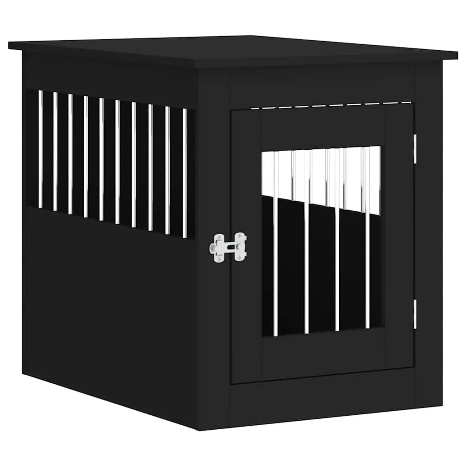 vidaXL Hundekäfig im Möbelstil Schwarz 55x75x65 cm Holzwerkstoff 838317