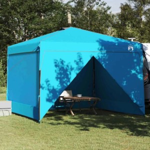Blaues vidaXL Pavillon-Zelt 290x290x251cm aus Stoff für Garten & Camping.