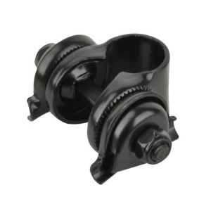 Schwarzer, winkelverstellbarer Fischer Fahrrad-Sattelkloben zur Sattelmontage.