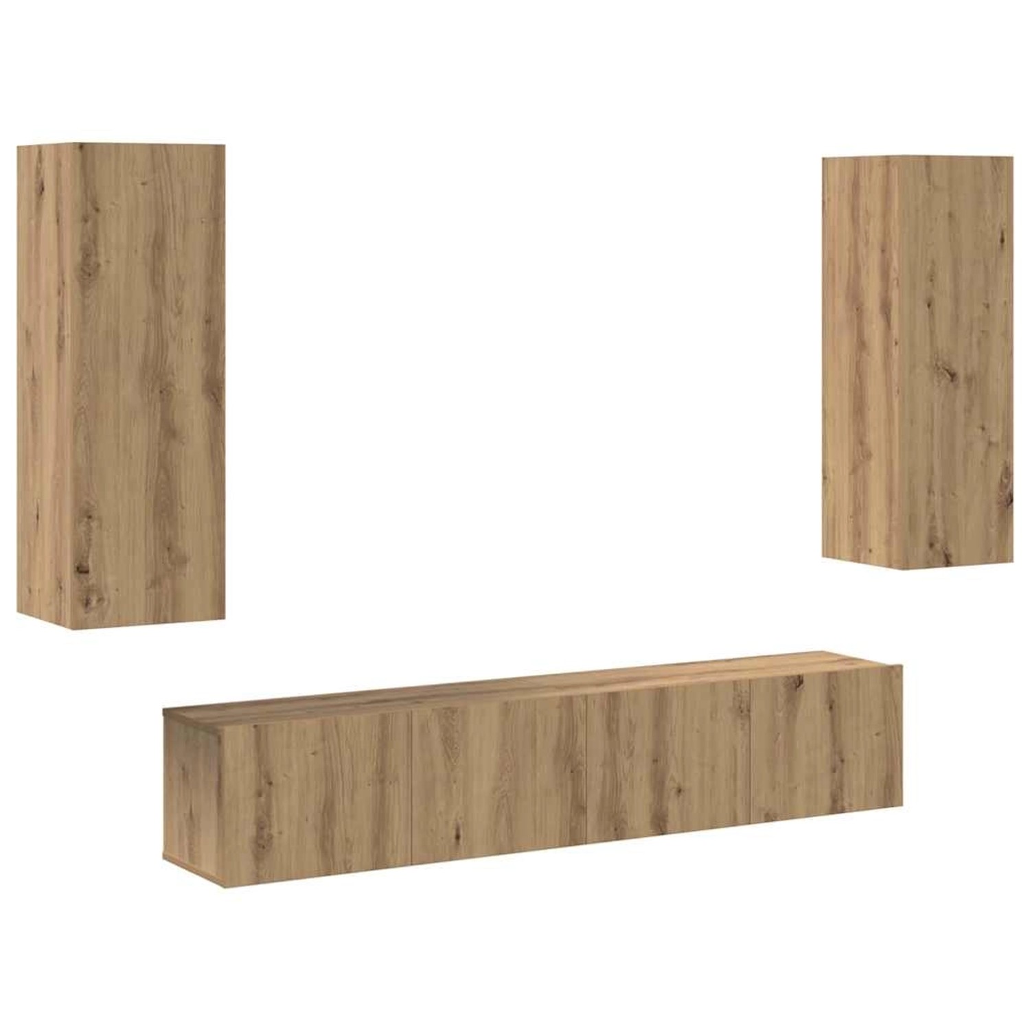 vidaXL TV-Schrank-Set 4-Tlg Artisan-Eiche Mittel Holzwerkstoff 3393425
