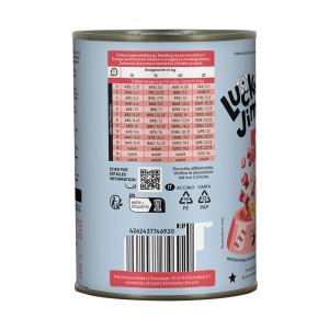 Lucky Jim Junior Hunde-Nassfutter Rind & Kalb, 400g Dose. Alleinfutter für Welpen und Junghunde.