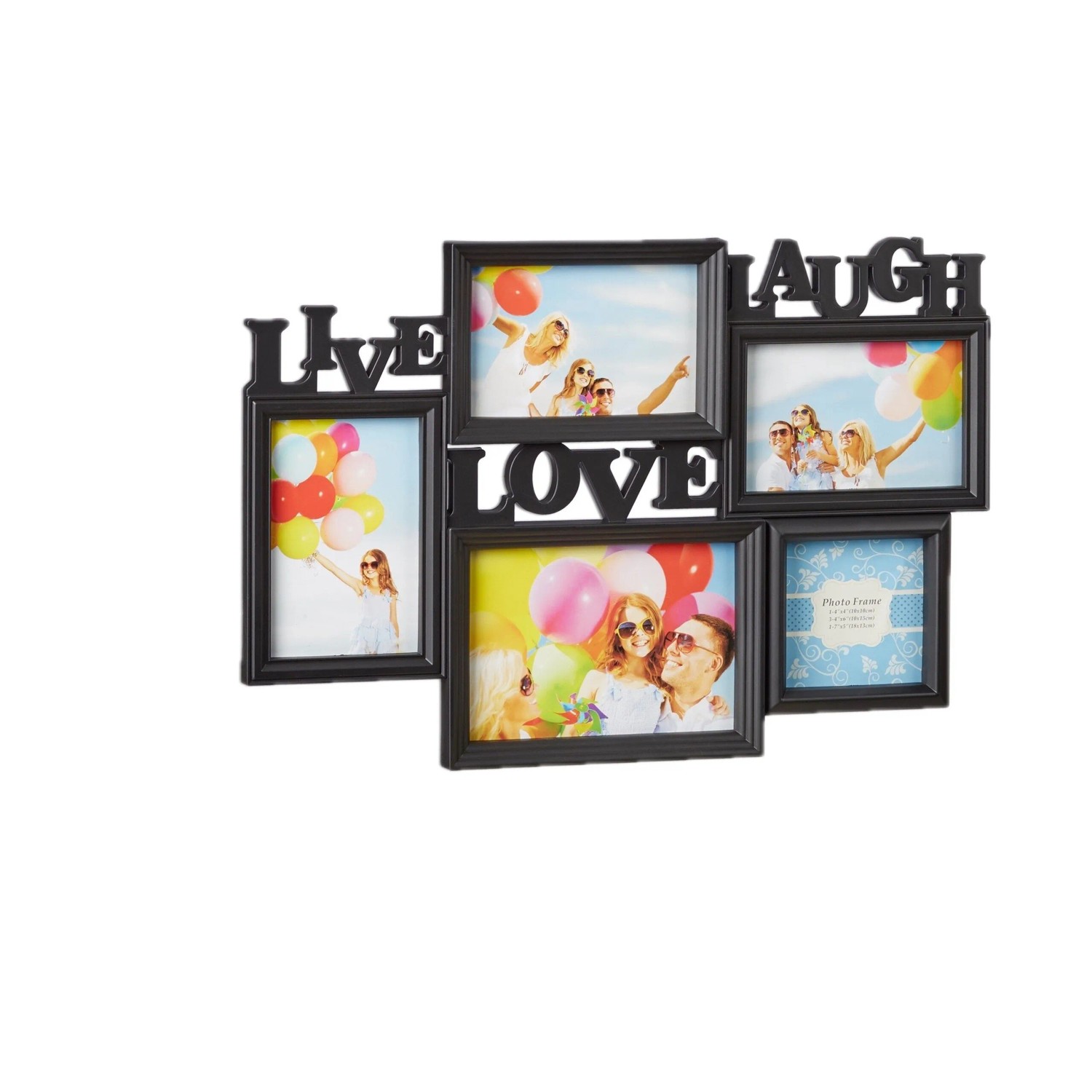 Relaxdays Bilderrahmen Kunststoff Schwarz Zum Hängen Für 5 Fotos 31 cm x 45,5 cm x 2 cm 500 g