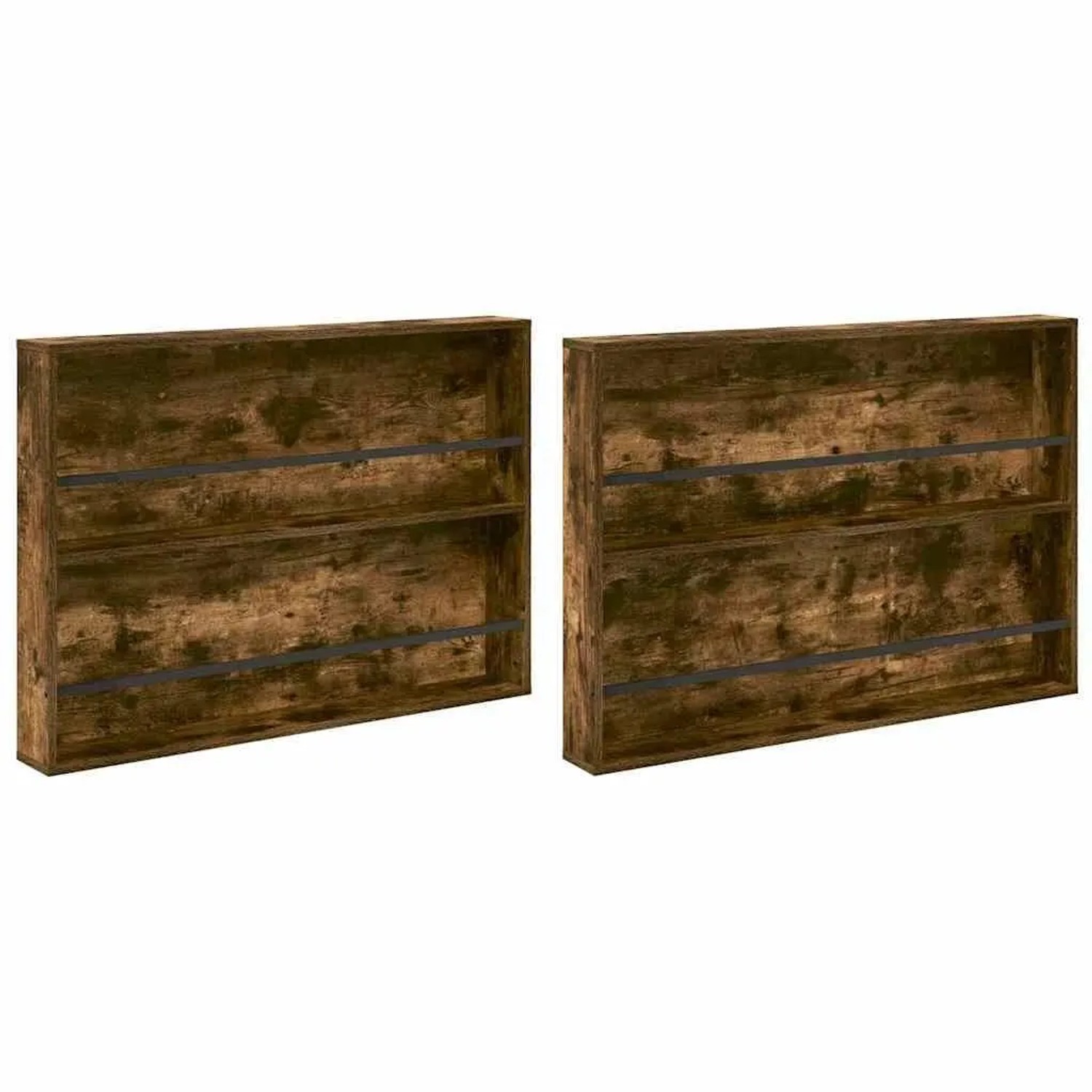 vidaXL Magazinregal mit Regal 2 Stk Geräucherte Eiche 100 x 12 x 70 cm 890857