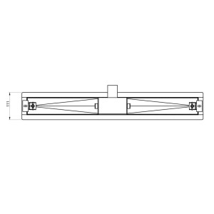 Glasdeals Edelstahl-Duschrinne 70cm, graue Detailansicht mit Siphon für bodengleiche Duschen.