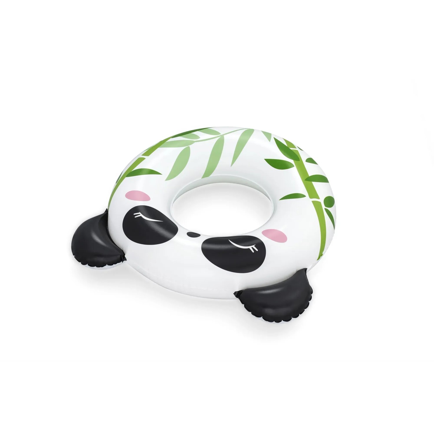 Bestway Schwimmring Splash Pals Panda, weiß mit Panda-Gesicht und Bambus-Motiv.