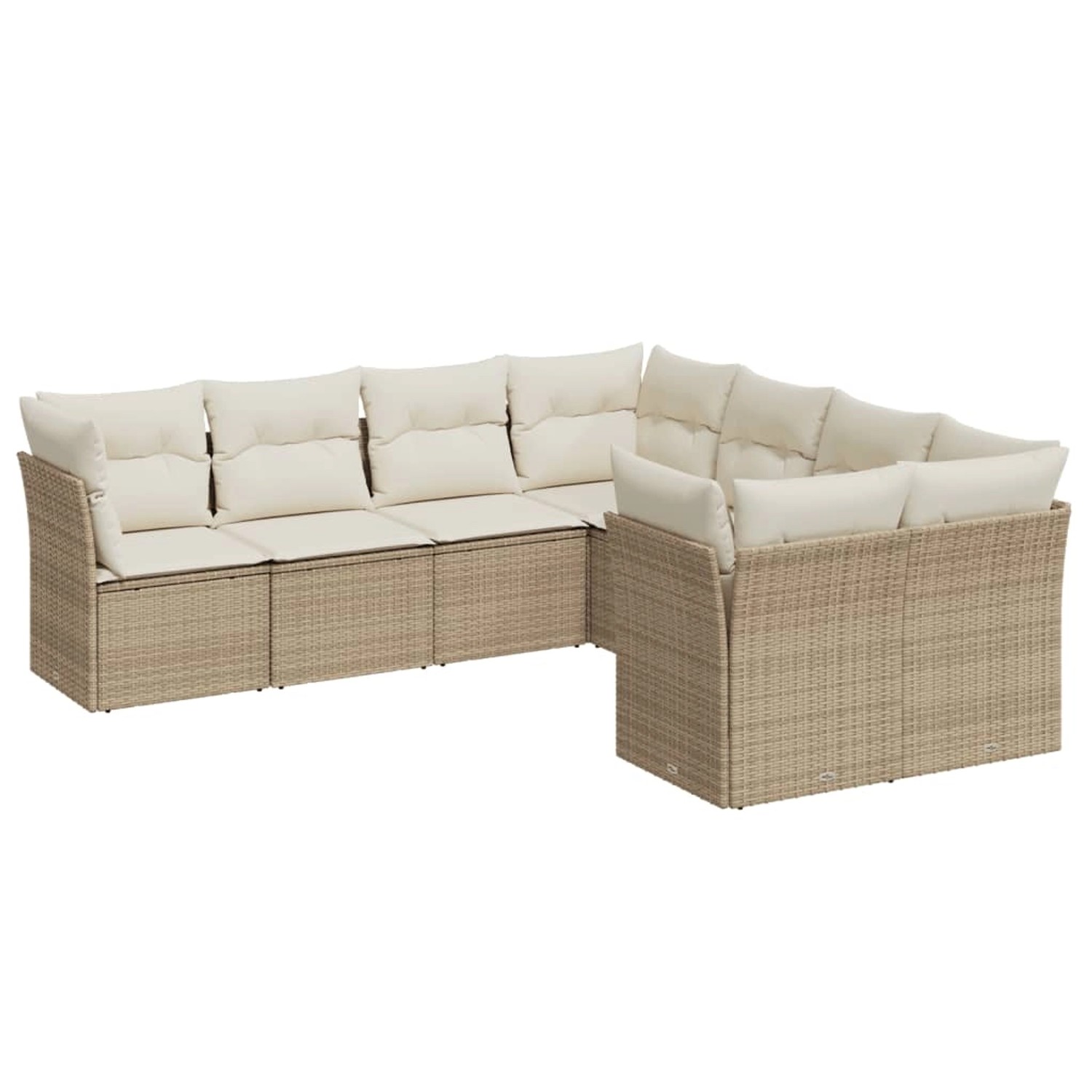 vidaXL 8-tlg Garten-Sofagarnitur mit Kissen Beige Poly Rattan Modell 40 günstig online kaufen