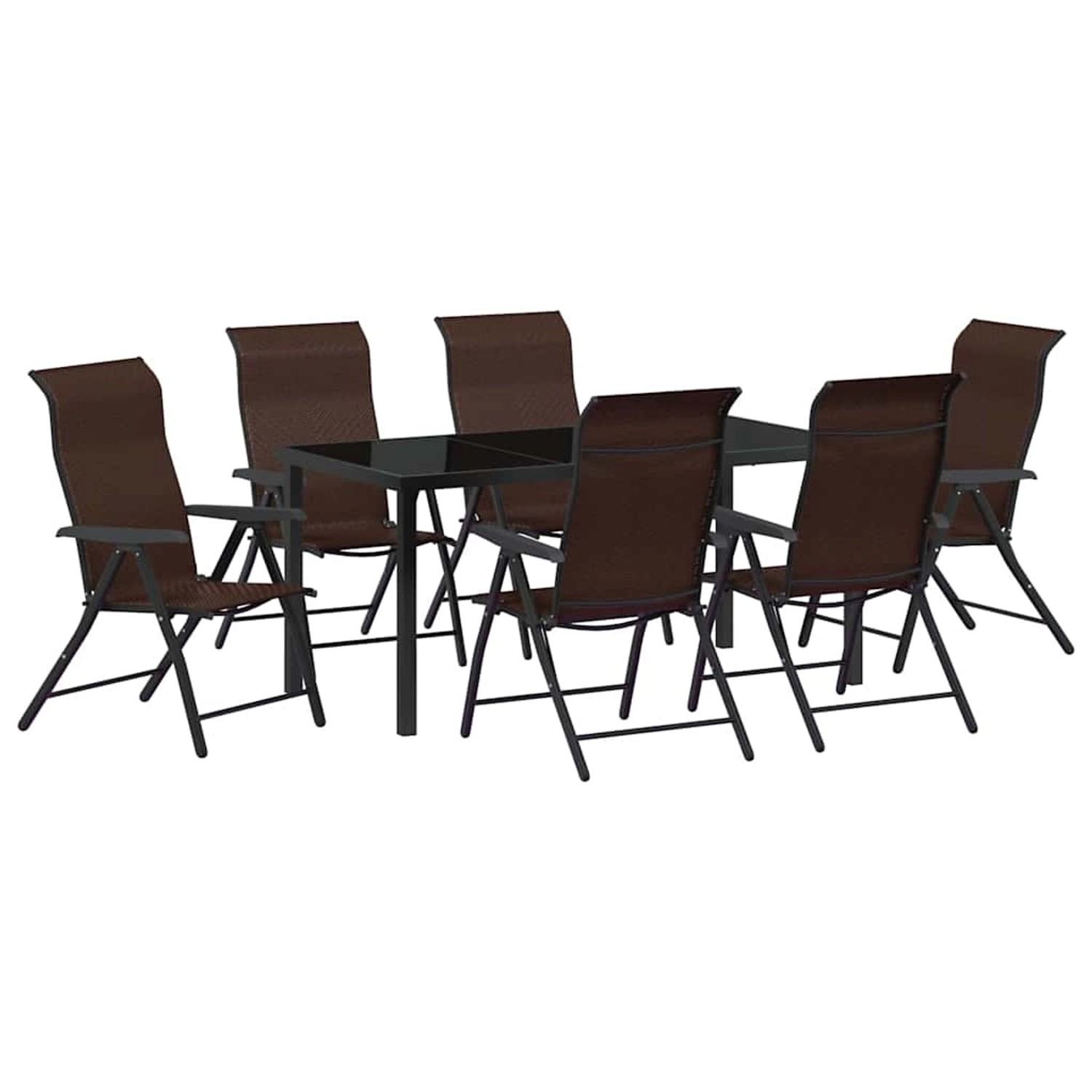 vidaXL Garten Essgruppe Höhenverstellbar 7-Tlg Braun Poly Rattan 3379265 günstig online kaufen