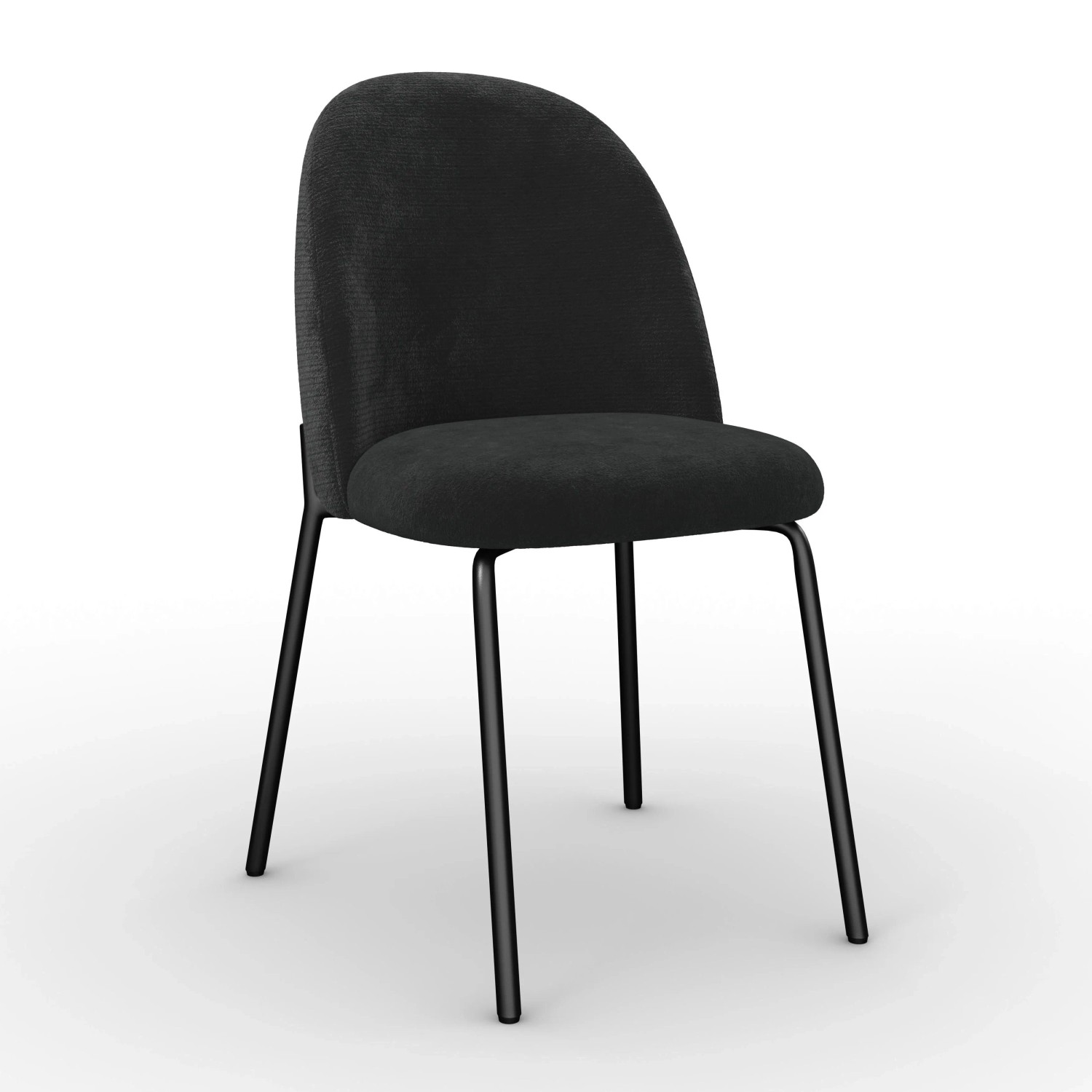 Bessagi Home Stuhl Elora Schwarz Webstoff Gepolstert