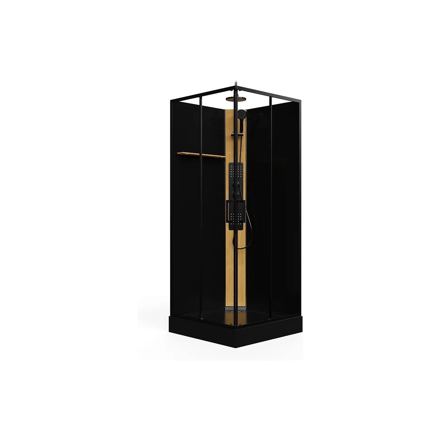 Vente-unique Duschkabine Desulo Schwarz 90 cm
