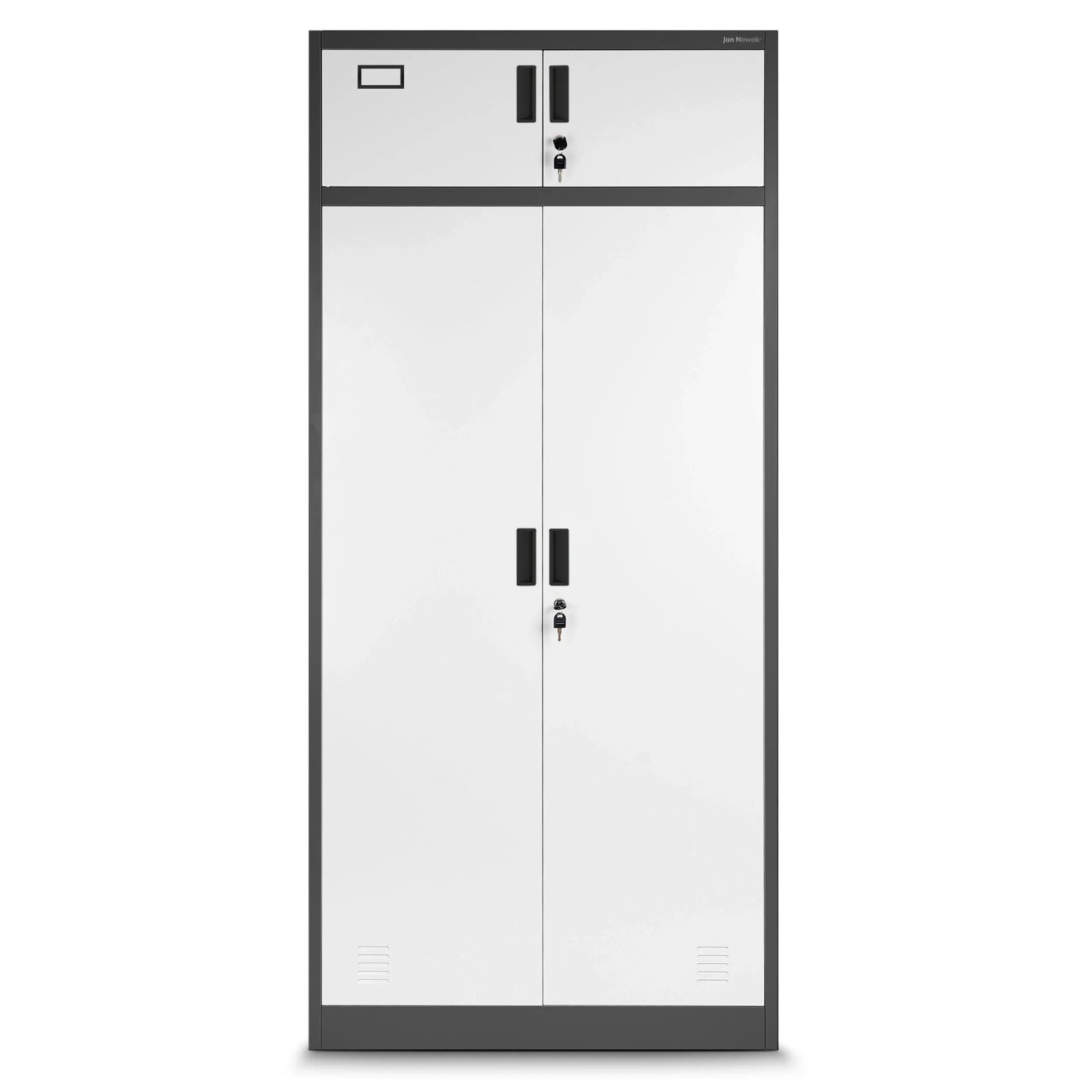Jan Nowak Mehrzweckschrank Spind BORYS 185 x 90 x 50 cm Anthrazit-Weiß