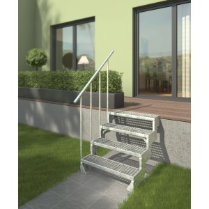 Dolle Gitterroststufe Gardentop 80 cm für Außentreppe, feuerverzinkt und rutschhemmend.