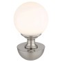 Globo Tischleuchte Tabina, 21 cm, Nickel matt mit weißem Lampenschirm