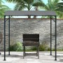 Outsunny Grillpavillon, dunkelgrau/schwarz, mit feuerfestem Dach und Stahlgestell. Ideal für Grillabende.