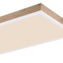 Globo LED-Deckenleuchte Doro, Holz/Weiß, 120x30cm. Dimmbare LED Lampe mit Holzoptik und Fernbedienung.