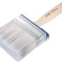 LUX Flächenstreicher Lack 100 mm mit hellem Holzgriff und weißen Borsten.