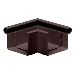 Inefa Rinnenwinkel 90 Grad Außeneck, dunkelbraun, für Kastenrinne NW 68, zur Verbindung von Dachrinnen.