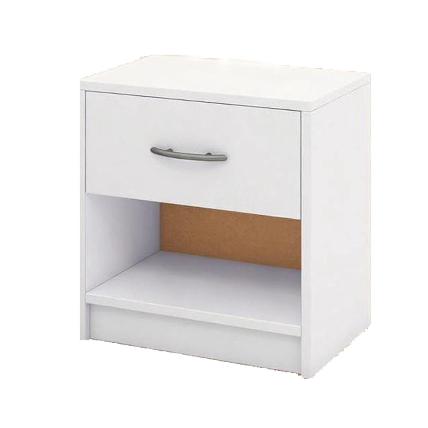 Costway Nachttisch mit Schublade & Offenem Fach Natur & Weiß
