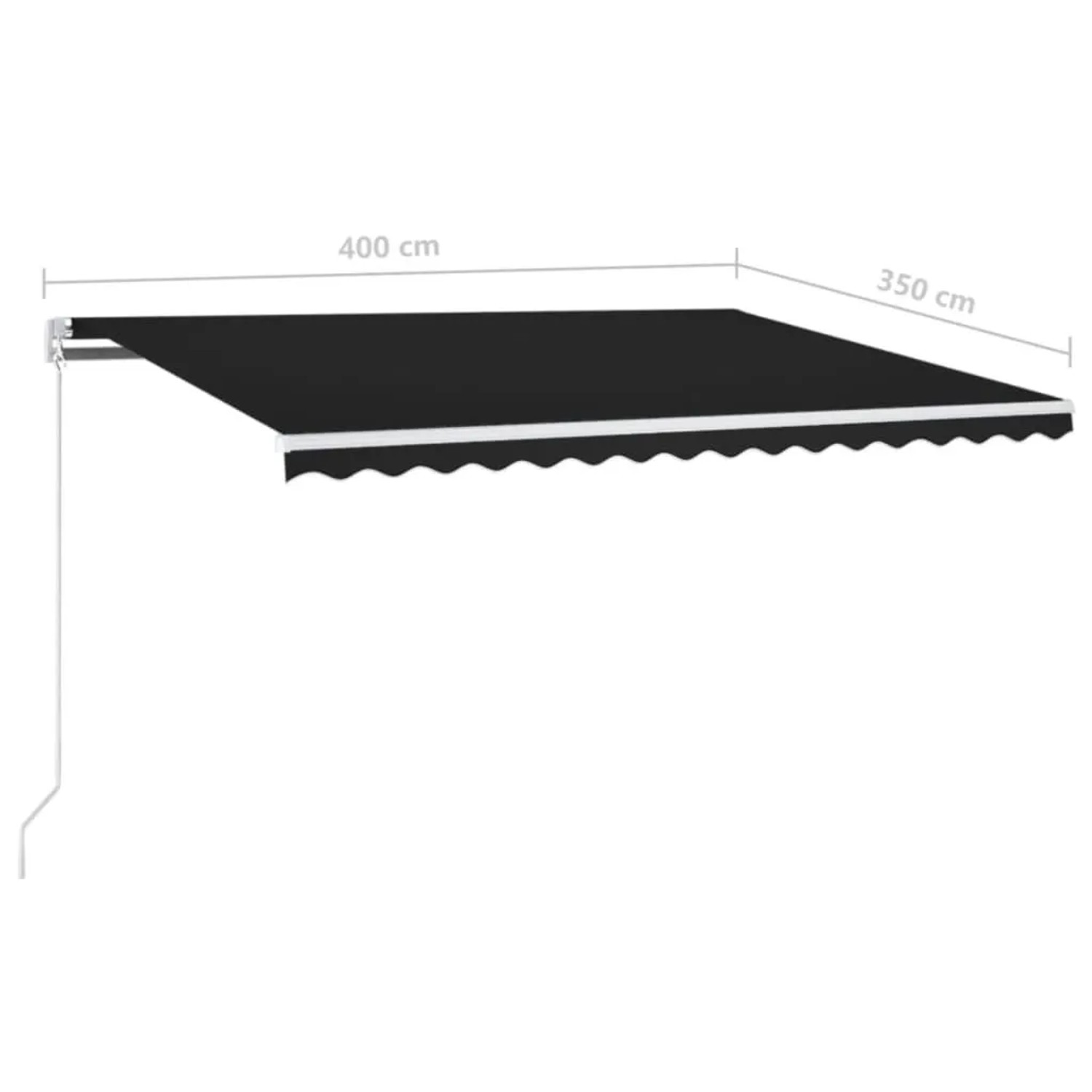 vidaXL Markise Manuell Einziehbar 400x350 cm Anthrazit 3068979_7