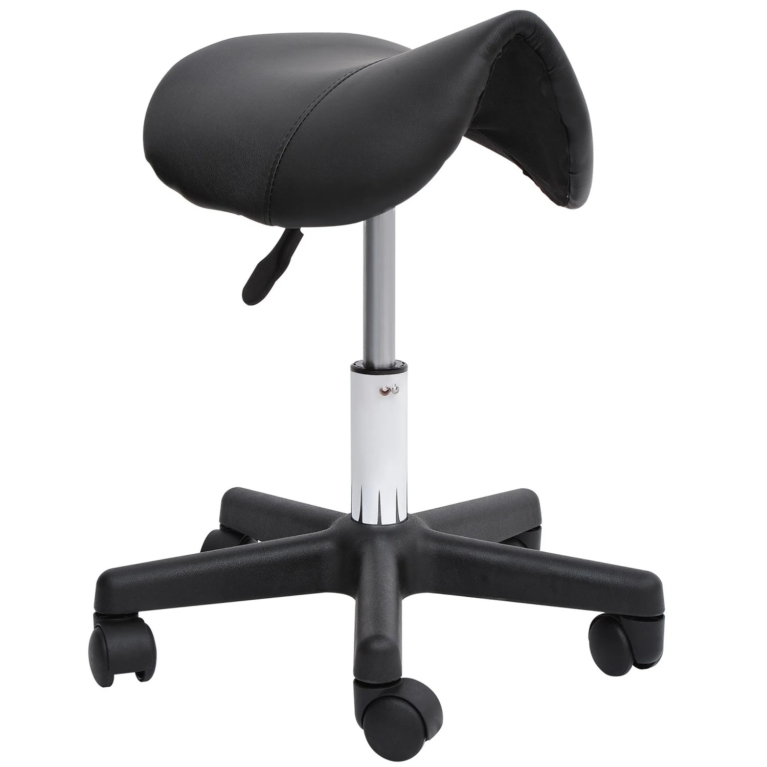 HOMCOM Höhenverstellbarer Drehhocker mit Rädern 35 x 38 x 43-55H cm