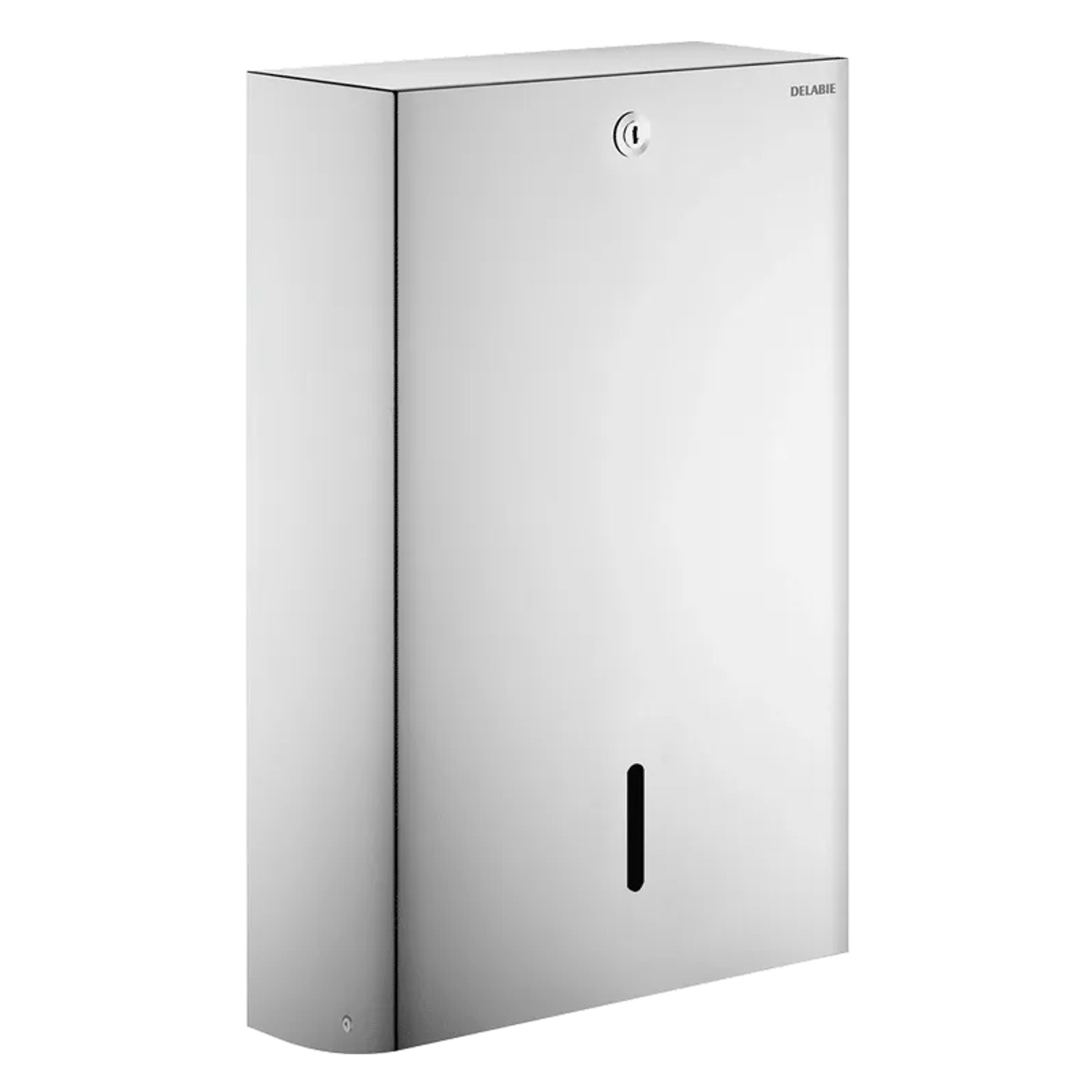 Delabie Edelstahl Papierhandtuchspender für Zickzackfaltung, hochglanzpoliert, 28x13 cm