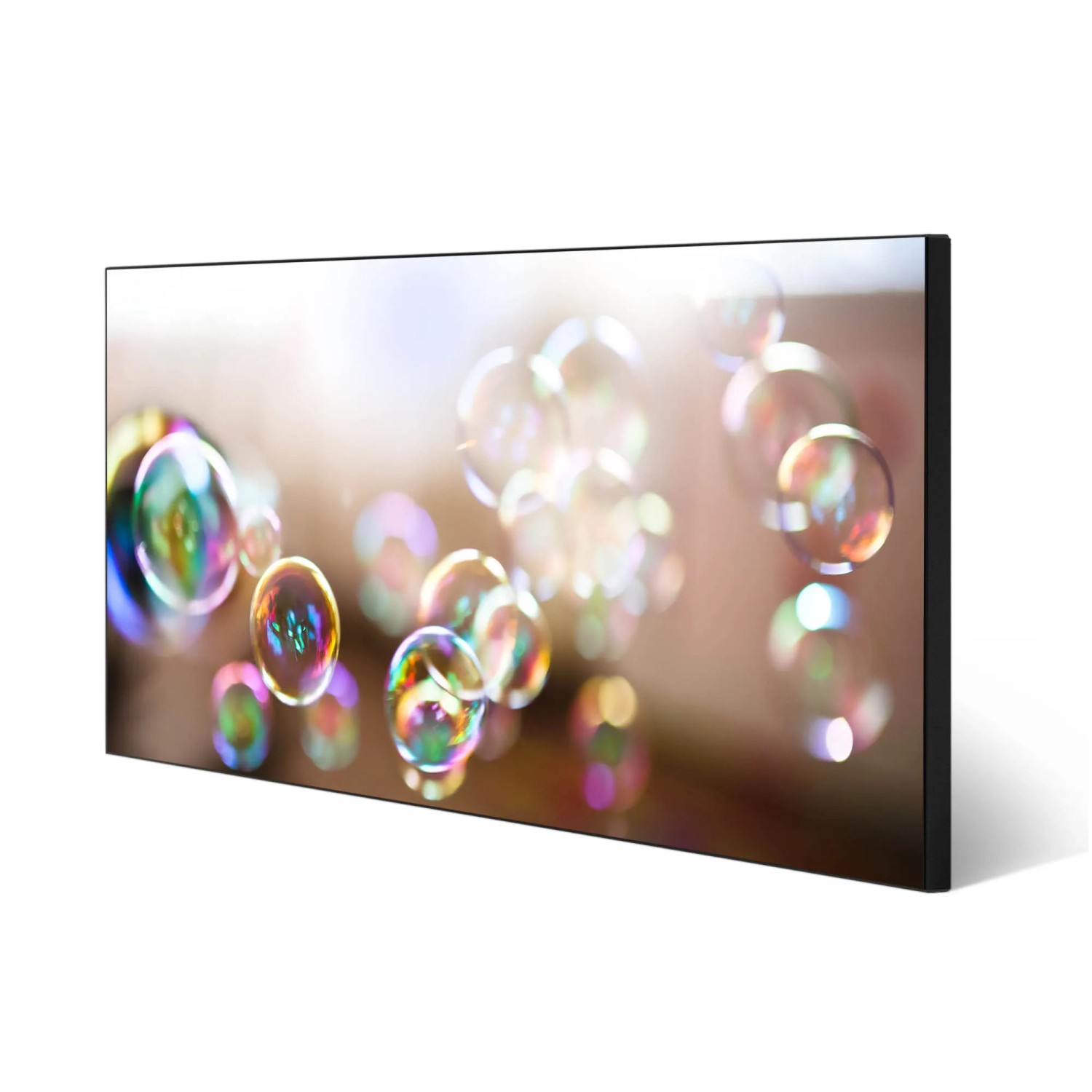 Banjado Magnettafel 78x37cm mit Seifenblasen Motiv, schwarze Magnetwand für Notizen und Fotos.