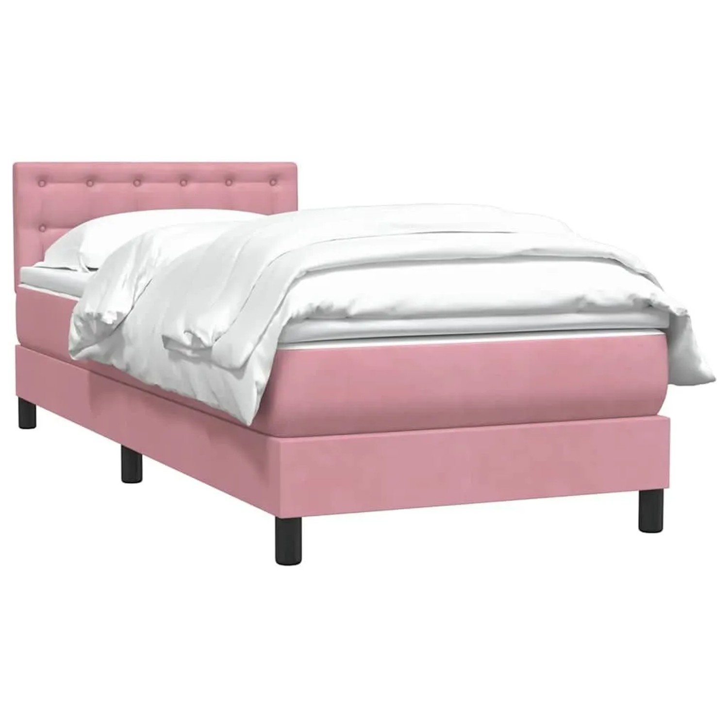 vidaXL Boxspringbett mit Matratze Rosa 100x220 cm Samt 3316634 günstig online kaufen