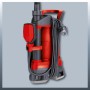 Einhell GE-DP 3925 ECO Schmutzwasserpumpe in Rot/Schwarz mit Kabelaufwicklung.