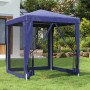 Blaues Partyzelt 2x2 m mit Mesh-Seitenwänden für Garten & Outdoor-Events.