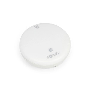Weißer Somfy Sunis II io Helligkeitssensor für Rollladensteuerung.