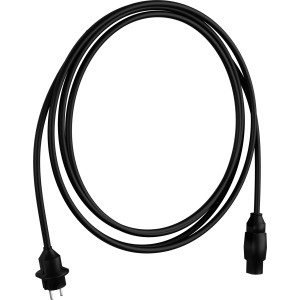 Schwarzer Green Solar Schuko-Netzstecker mit 3 m Kabel für Solaranlagen.