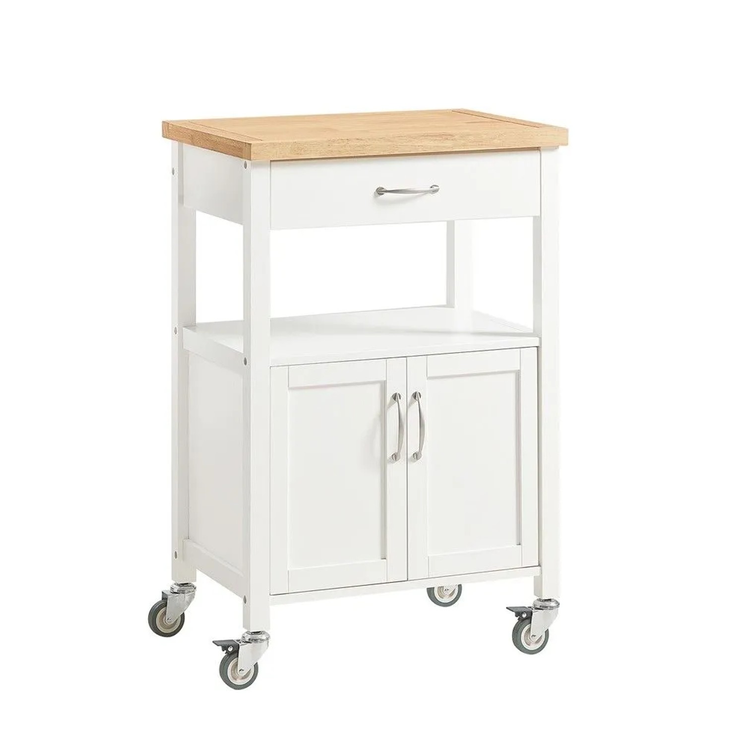 SoBuy Küchenwagen mit Arbeitsplatte Weiß 60x45x92cm FKW22-II-WN