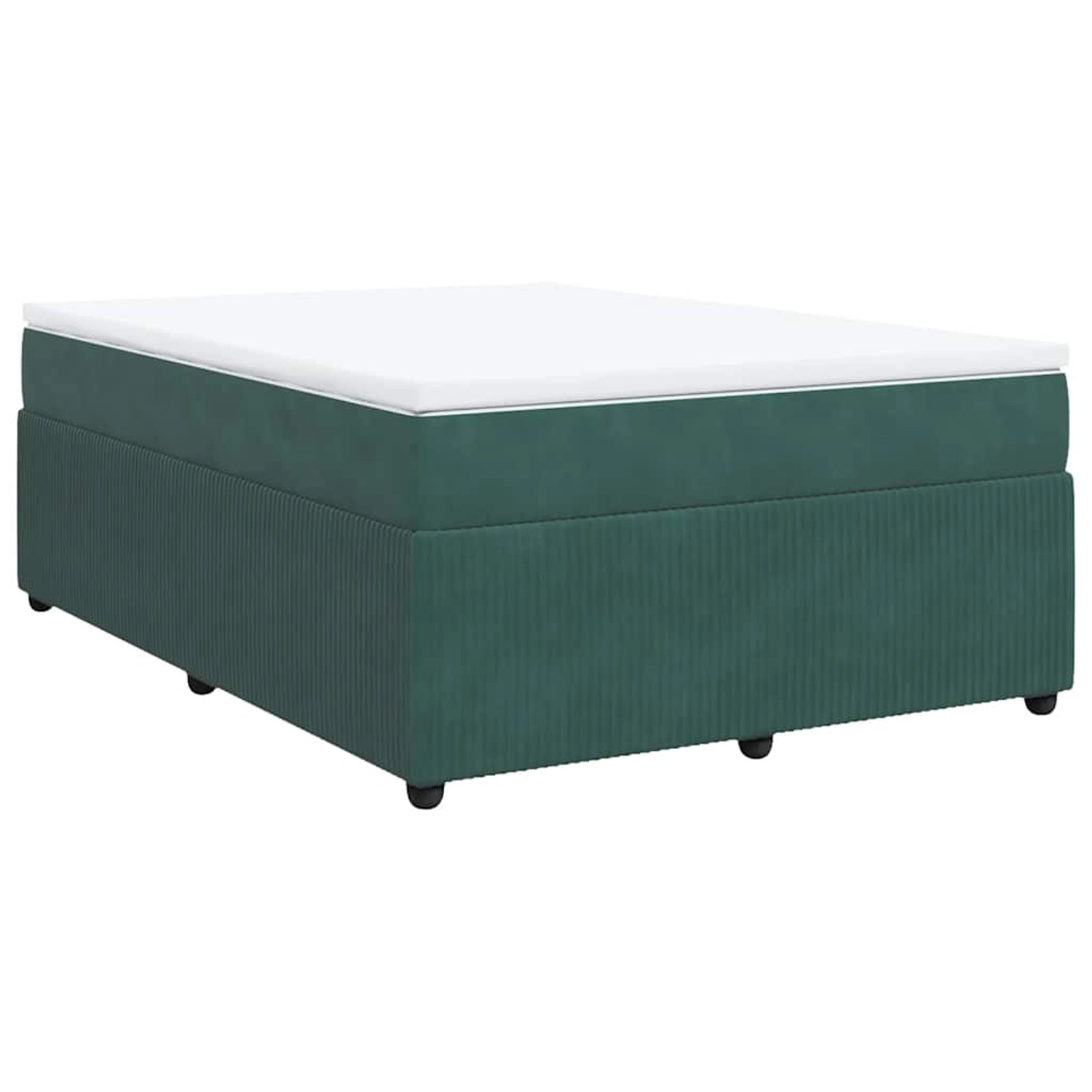 vidaXL Boxspringbett mit Matratze Dunkelgrün 140x200 cm Samt 3285647 günstig online kaufen