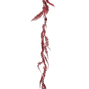 Rote Mica Decorations Girlande mit Blättern, 180 cm lang, für festliche Dekorationen.