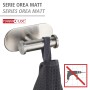 Wenko Wandhaken Turbo-Loc Edelstahl Duo Orea Matt mit Handtuch, Montage ohne Bohren.