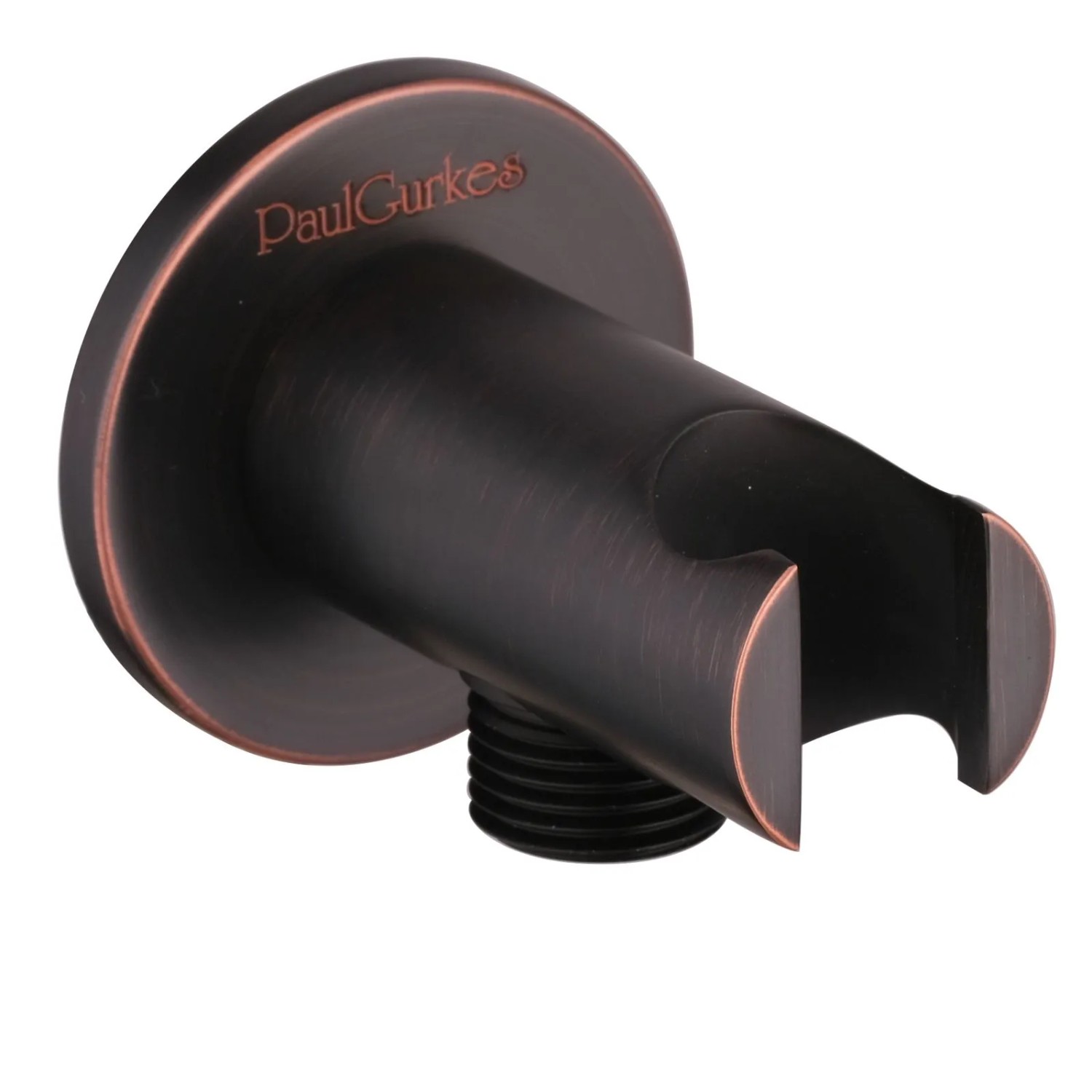 PaulGurkes Wandanschlussbogen mit Brausehalter Schwarz Nostalgie