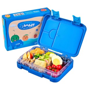 Ecosa EO-8170 Snackbox Brotdose mit 6 Fächern BPA-Frei Blau