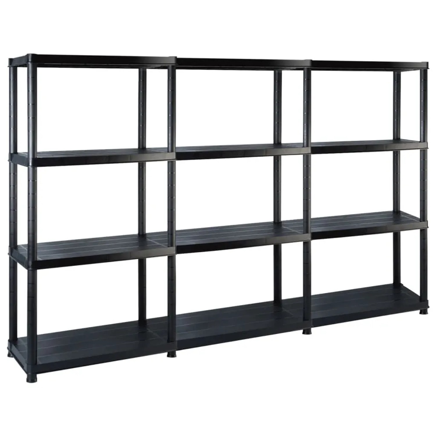 vidaXL Lagerregal mit 4 Böden Schwarz 183x30,5x130 cm Kunststoff 3059855