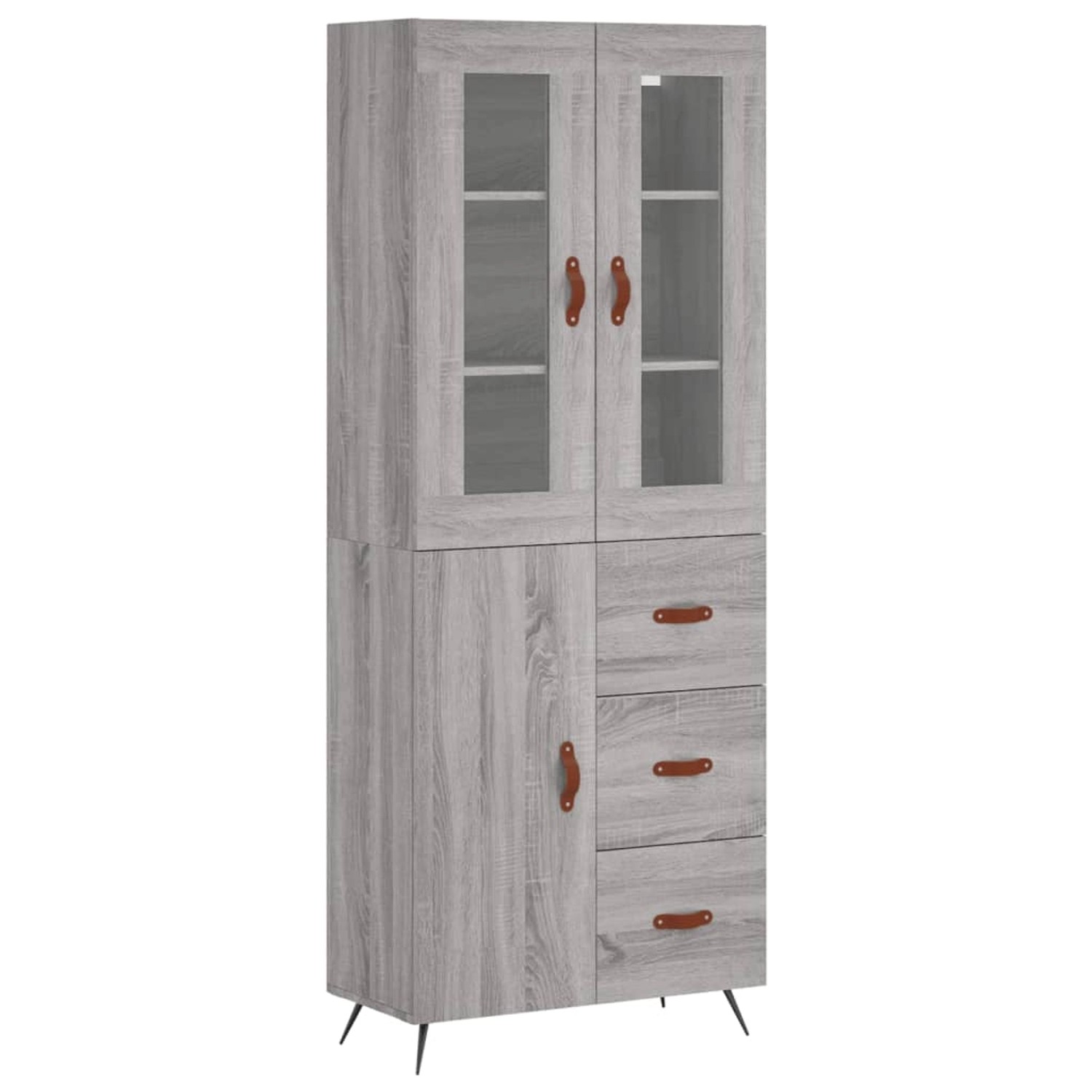 vidaXL Highboard Grau Sonoma 69,5x34x180 cm Holzwerkstoff 3198447 günstig online kaufen