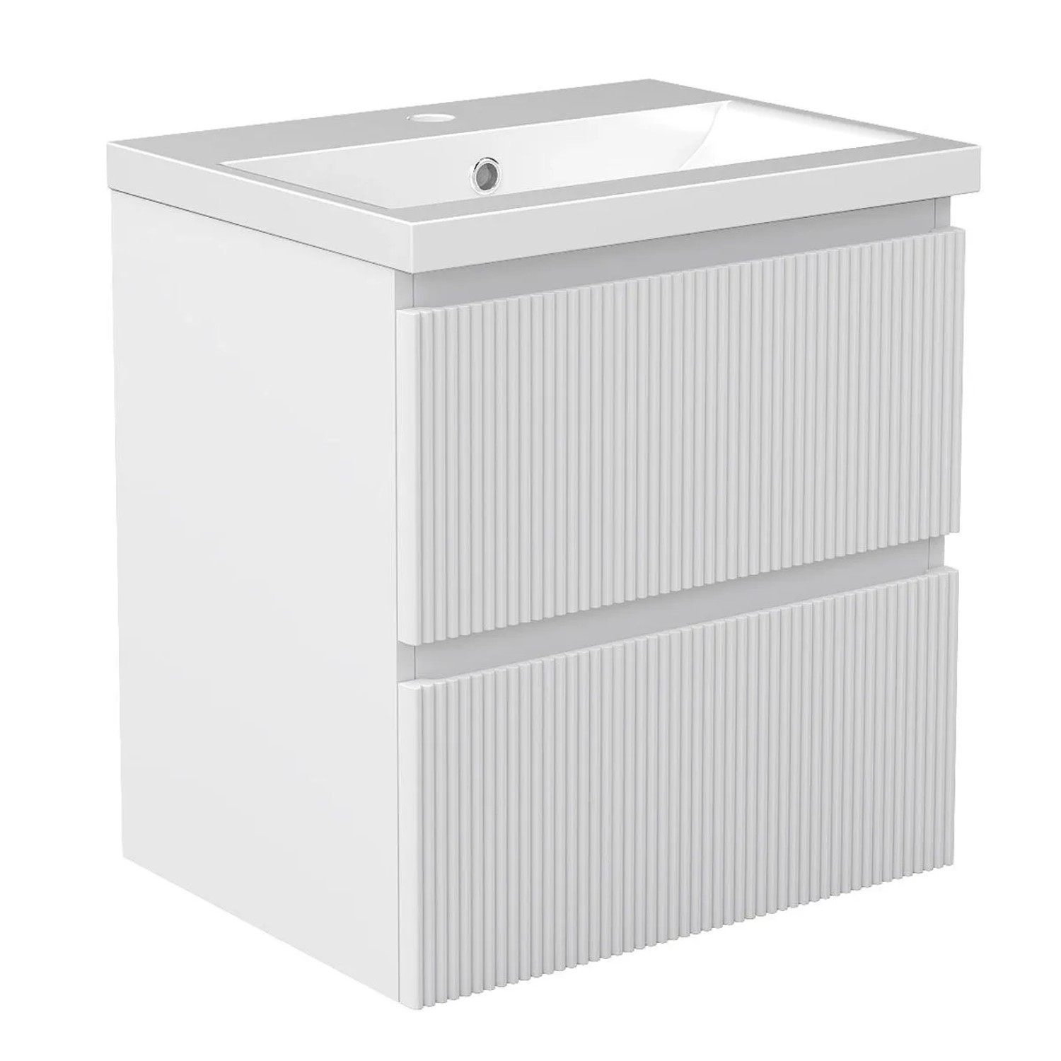 Duschspa Badmöbel 50cm Waschbecken mit Unterschrank Matt Weiß 2-tlg