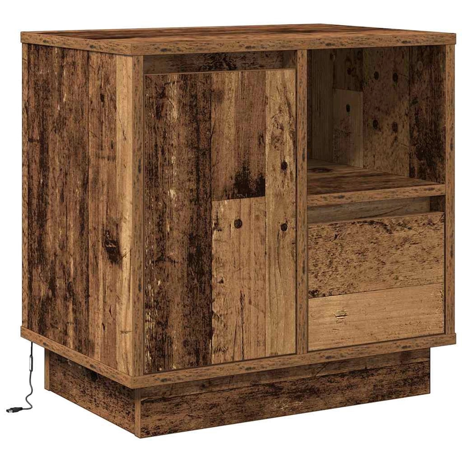 vidaXL Nachttisch mit 2 Stk Altholz 50 x 34,5 x 50 cm Holzwerkstoff 869590 günstig online kaufen