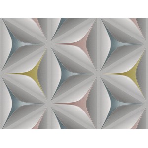 A.S. Creation Vliestapete Move your Wall Grafik mit geometrischem Muster in Grau, Gelb, Rosa und Blau.